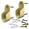 satin brass oval closet rod brackets with screws and anchors included