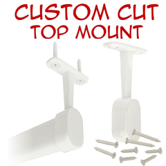 white oval closet rod custom cut with top-mount brackets