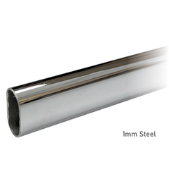 91  inch chrome oval closet rod