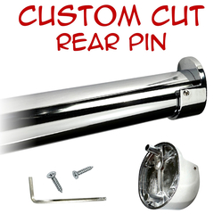 chrome round closet rod with rear pin wall brackets and hardware kit
