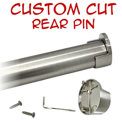 satin nickel round closet rod with rear pin wall brackets and hardware kit