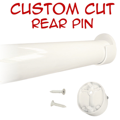 white round closet rod with rear pin wall brackets and hardware kit