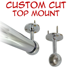 chrome round closet rod with top mount brackets and hardware kit