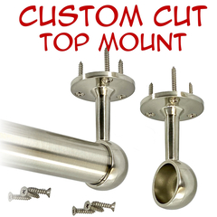 satin nickel round closet rod with top mount brackets and hardware kit