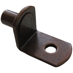 1/4" Bronze "Bracket" With Hole Shelf Support Pegs - 25 Pack