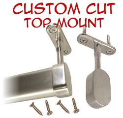 satin nickel oval closet rod custom cut with top-mount brackets