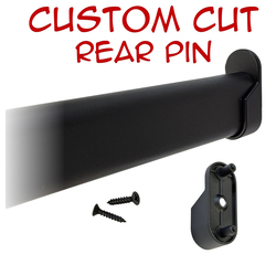 custom cut black oval closet rod with rear pin brackets kit