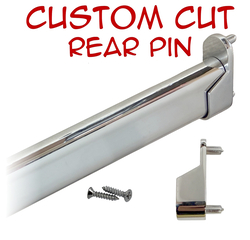 custom cut chrome oval closet rod with rear pin brackets kit