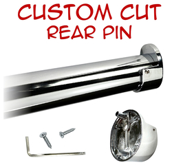 chrome round closet rod with rear pin wall brackets and hardware kit