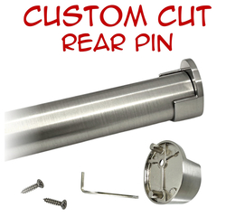 satin nickel round closet rod with screw-on wall brackets and hardware kit