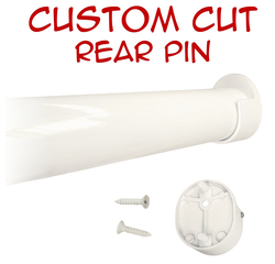 white round closet rod with rear pin wall brackets and hardware kit