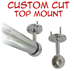 chrome round closet rod with top mount brackets and hardware kit