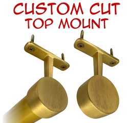 satin brass round closet rod with top mount brackets and hardware kit