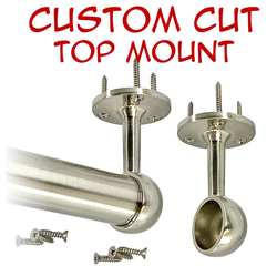 satin nickel round closet rod with top mount brackets and hardware kit