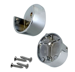 chrome round rear pin closet rod end brackets