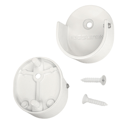 whtie round rear pin closet rod end brackets