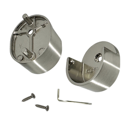 satin nickel round rear pin closet rod end brackets