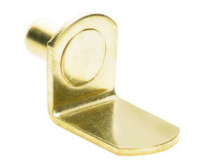 1/4" Polished Brass "Bracket" Shelf Support Pegs - 25 Pack