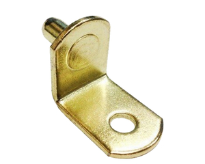5mm Polished Brass "Bracket" With Hole Shelf Support Pegs - 25 Pack