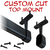 black oval closet rod custom cut with top-mount brackets