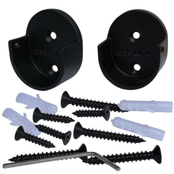 satin rass round closet rod end brackets