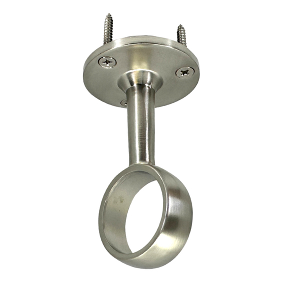 satin nickel round closet rod mid support hanger