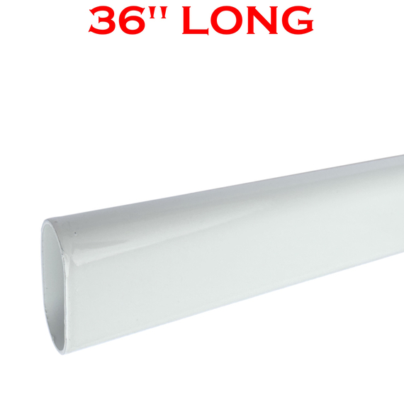 36" Long white oval closet rod
