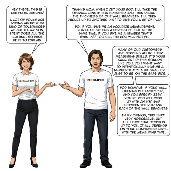 explanation of custom rod cutting tolerances