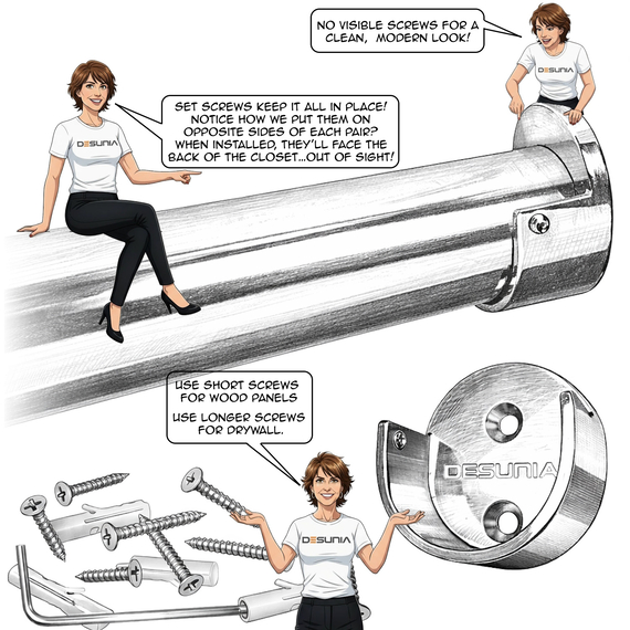 Highlighting the advantages of Desunia closet rods