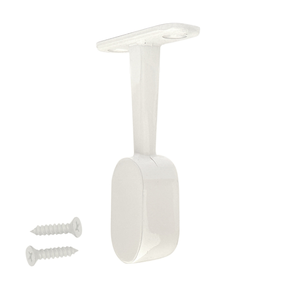 white oval closet rod top-mount bracket