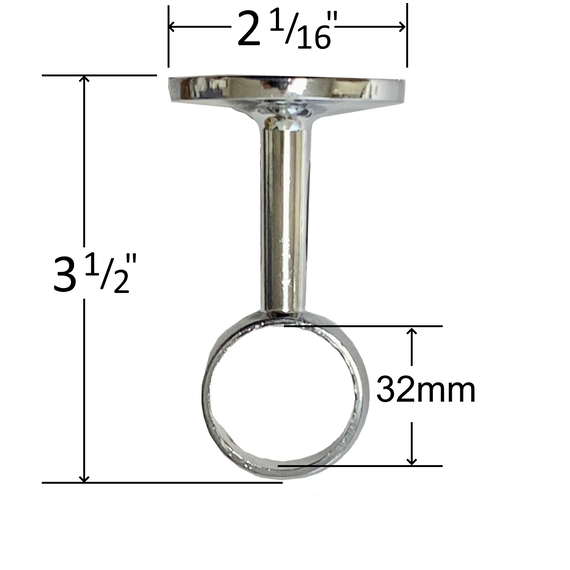 satin nickel round closet rod mid support specs