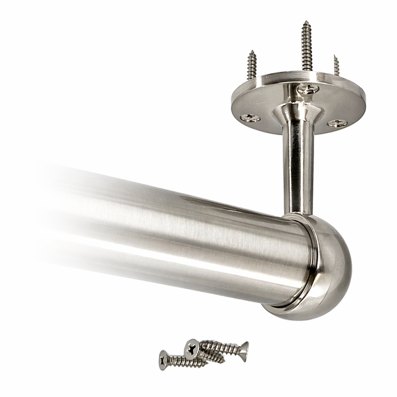 32mm diameter satin nickel closet rod end hanger in use