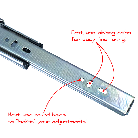 Desunia Soft-Close Drawer Slides Oblong Attachment Holes