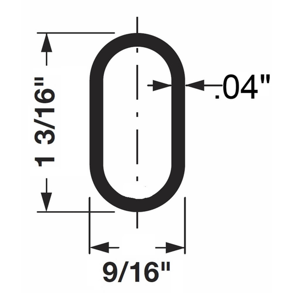 Chrome Oval Closet Rod
