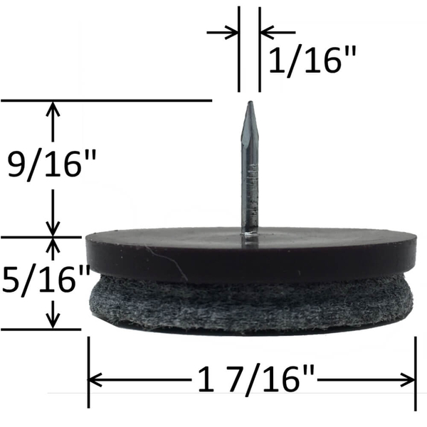 HOME & CLOSET Chair Glides Large (1 7/16" Dia.) NailOn Felt