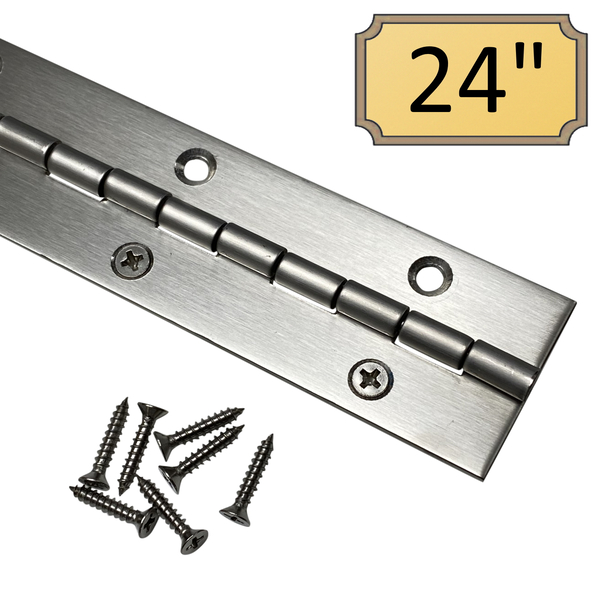 1.5" x 24" Heavy Duty Stainless Steel Piano Hinge (305 Stainless)